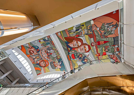 Художественная роспись «Путь в завтра» на Ярославском вокзале