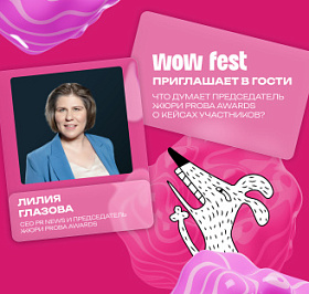 WOW FEST приглашает в гости: что думает председатель жюри PROBA Awards Лилия Глазова о кейсах участников?